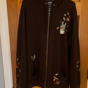 Studio Ghibli My Neighbor Totoro Womens Oversized Thermal Hoodie size XL